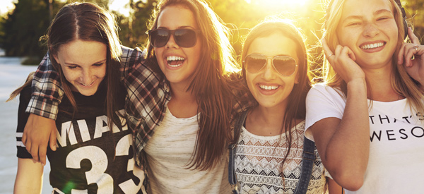 Young girls in the sunshine